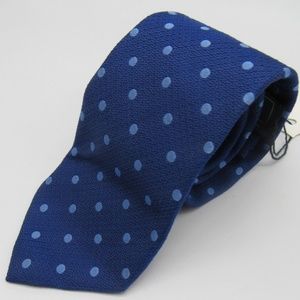 LARIO 100% silk blue polka dot mens tie